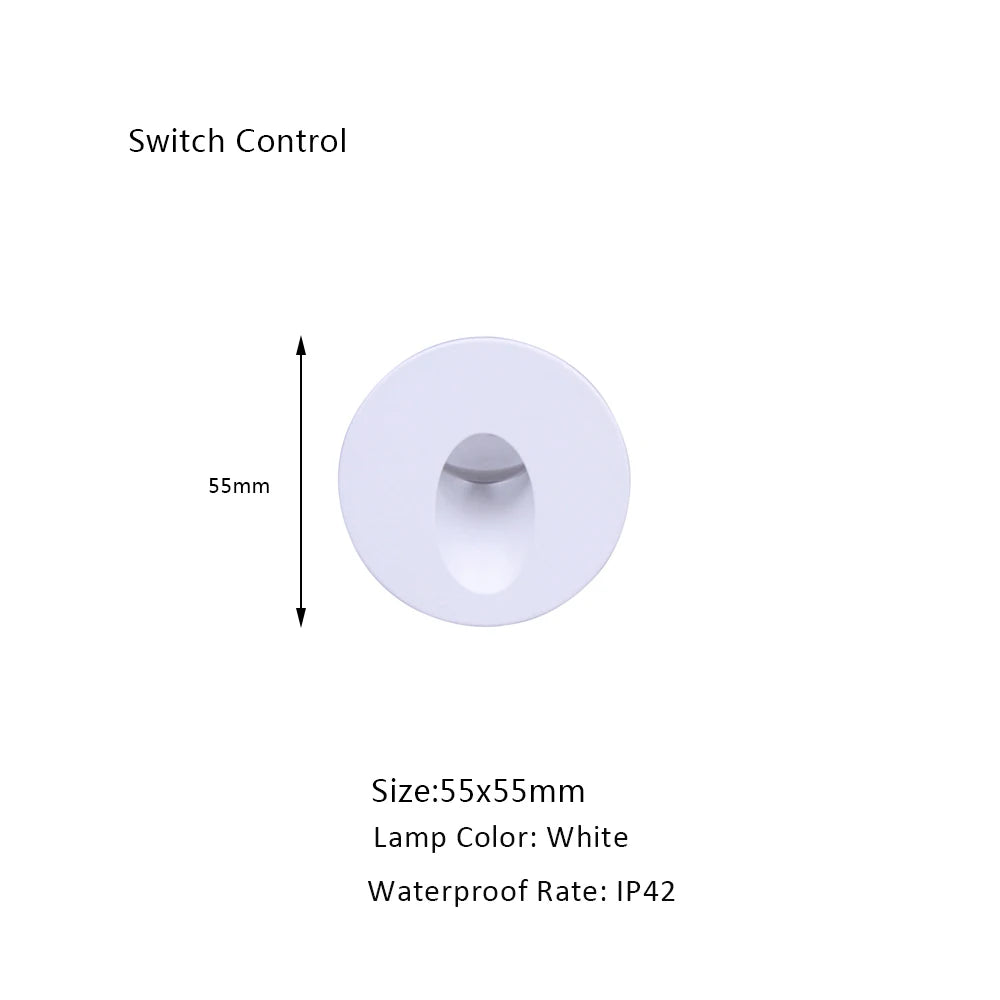 SANDIY Embedded Stair Light White Wall Sconce Lamp Motion Sensor Step Lighting Fixture Round Square Nightlights Indoor&Outdoor