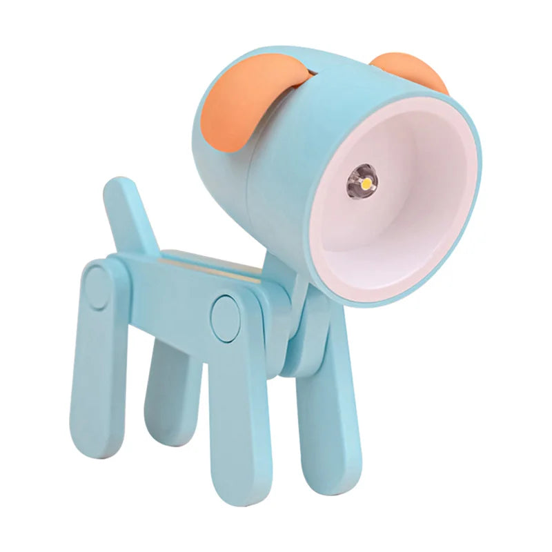 Mini Led Night Lights Folding Desk Lamp Cartoon Cute Pet Dog Deer Shape Nightlights Adjustable Kids Bedroom Bedside Decor Gift