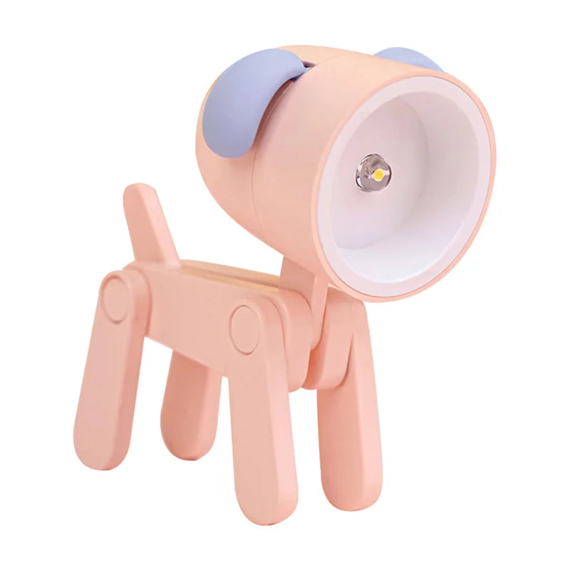 Mini Led Night Lights Folding Desk Lamp Cartoon Cute Pet Dog Deer Shape Nightlights Adjustable Kids Bedroom Bedside Decor Gift