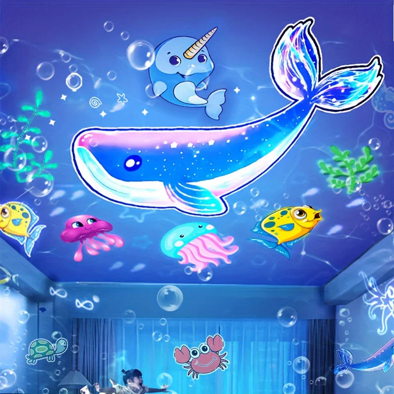 Crown Fantasy Star Sky Projection Night Light 15in1 Bedroom Ceiling Rotating Atmosphere Lamp Home Decoration Kids Birthday Gift
